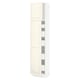 SEKTION / MAXIMERA Gabinete alto 2 puertas 5 cajones, blanco/Bodbyn hueso, 46x37x203 cm