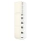 SEKTION / MAXIMERA Gabinete alto 2 puertas 5 cajones, blanco/Bodbyn hueso, 61x61x229 cm