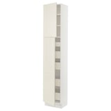 SEKTION / MAXIMERA Gabinete alto 2 puertas 5 cajones, blanco/Bodbyn hueso, 46x37x229 cm