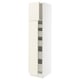 SEKTION / MAXIMERA Gabinete alto 2 puertas 5 cajones, blanco/Bodbyn hueso, 46x61x203 cm