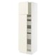 SEKTION / MAXIMERA Gabinete alto 2 puertas 5 cajones, blanco/Bodbyn hueso, 61x61x203 cm