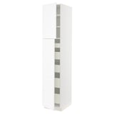 SEKTION / MAXIMERA Gabinete alto 2 puertas 5 cajones, blanco Enköping/blanco efecto madera, 46x61x229 cm