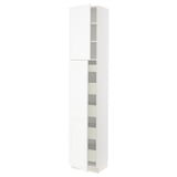 SEKTION / MAXIMERA Gabinete alto 2 puertas 5 cajones, blanco Enköping/blanco efecto madera, 46x37x229 cm