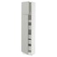 SEKTION / MAXIMERA Gabinete alto 2 puertas 5 cajones, blanco/Havstorp gris claro, 46x37x203 cm