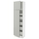 SEKTION / MAXIMERA Gabinete alto 2 puertas 5 cajones, blanco/Havstorp gris claro, 61x37x203 cm
