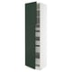 SEKTION / MAXIMERA Gabinete alto 2 puertas 5 cajones, blanco/Havstorp Verde oscuro, 61x61x229 cm