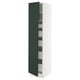SEKTION / MAXIMERA Gabinete alto 2 puertas 5 cajones, blanco/Havstorp Verde oscuro, 46x61x203 cm