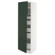 SEKTION / MAXIMERA Gabinete alto 2 puertas 5 cajones, blanco/Havstorp Verde oscuro, 61x61x203 cm
