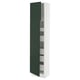 SEKTION / MAXIMERA Gabinete alto 2 puertas 5 cajones, blanco/Havstorp Verde oscuro, 46x37x203 cm