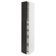 SEKTION / MAXIMERA Gabinete alto 2 puertas 5 cajones, blanco/Nickebo Carbón mate, 38x61x229 cm