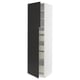 SEKTION / MAXIMERA Gabinete alto 2 puertas 5 cajones, blanco/Nickebo Carbón mate, 61x61x229 cm