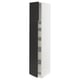 SEKTION / MAXIMERA Gabinete alto 2 puertas 5 cajones, blanco/Nickebo Carbón mate, 38x61x203 cm