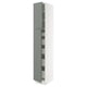 SEKTION / MAXIMERA Gabinete alto 2 puertas 5 cajones, blanco/Nickebo Verde grisáceo mate, 38x61x229 cm