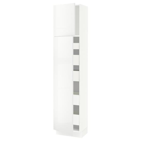 SEKTION / MAXIMERA Gabinete alto 2 puertas 5 cajones, blanco/Ringhult blanco, 46x37x203 cm