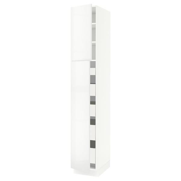 SEKTION / MAXIMERA Gabinete alto 2 puertas 5 cajones, blanco/Ringhult blanco, 38x61x229 cm