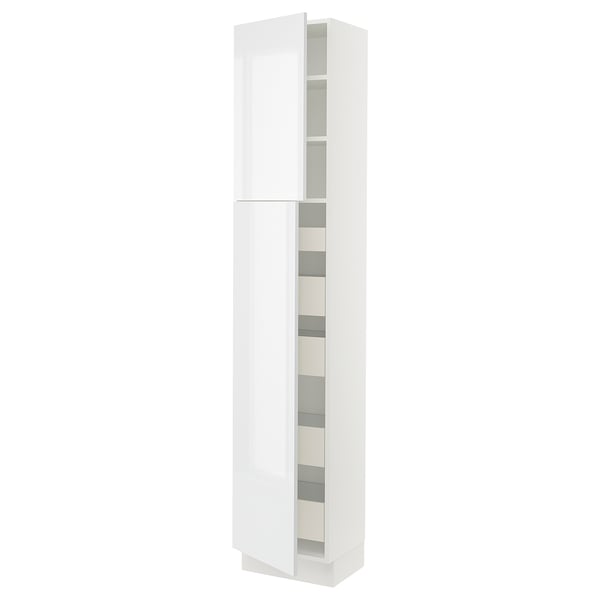 SEKTION / MAXIMERA Gabinete alto 2 puertas 5 cajones, blanco/Ringhult blanco, 46x37x229 cm