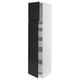 SEKTION / MAXIMERA Gabinete alto 2 puertas 5 cajones, blanco/Upplöv Carbón mate, 46x61x203 cm