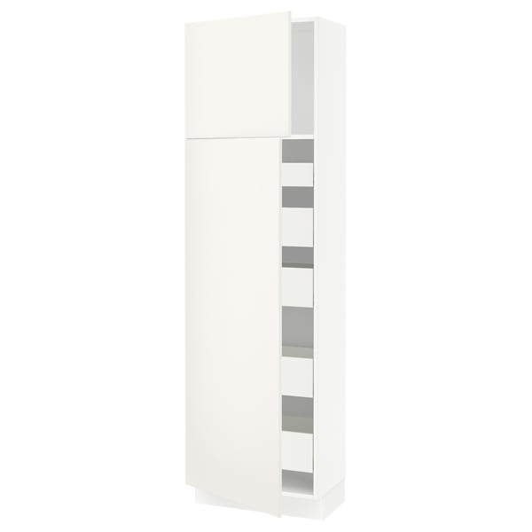 SEKTION / MAXIMERA Gabinete alto 2 puertas 5 cajones, blanco/Veddinge blanco, 61x37x203 cm
