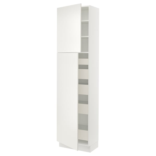 SEKTION / MAXIMERA Gabinete alto 2 puertas 5 cajones, blanco/Veddinge blanco, 61x37x229 cm