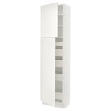 SEKTION / MAXIMERA Gabinete alto 2 puertas 5 cajones, blanco/Veddinge blanco, 61x37x229 cm