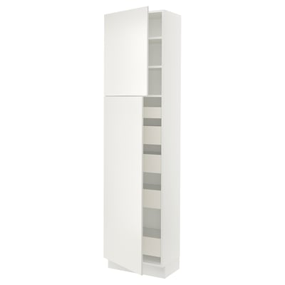 SEKTION / MAXIMERA Gabinete alto 2 puertas 5 cajones, blanco/Veddinge blanco, 61x37x229 cm