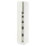 SEKTION / MAXIMERA Gabinete alto 2 puertas 5 cajones, blanco/Veddinge blanco, 38x61x203 cm