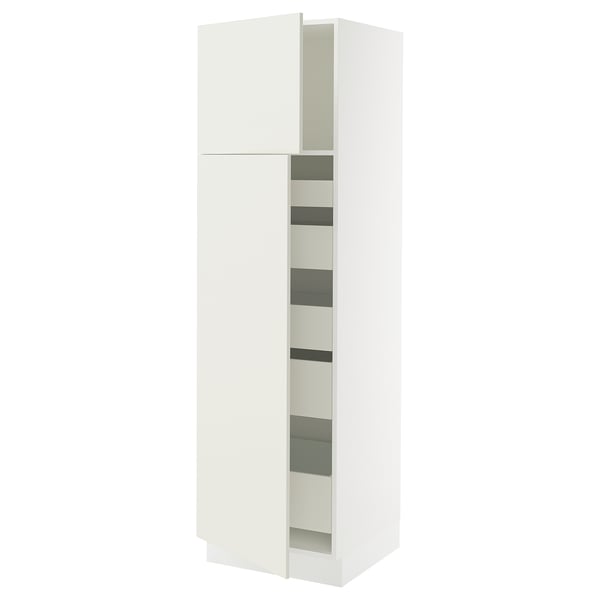 SEKTION / MAXIMERA Gabinete alto 2 puertas 5 cajones, blanco/Veddinge blanco, 61x61x203 cm
