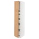 SEKTION / MAXIMERA Gabinete alto 2 puertas 5 cajones, blanco/Vedhamn roble, 38x61x203 cm