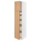 SEKTION / MAXIMERA Gabinete alto 2 puertas 5 cajones, blanco/Vedhamn roble, 46x61x203 cm