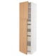 SEKTION / MAXIMERA Gabinete alto 2 puertas 5 cajones, blanco/Vedhamn roble, 61x61x229 cm