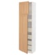 SEKTION / MAXIMERA Gabinete alto 2 puertas 5 cajones, blanco/Vedhamn roble, 61x37x203 cm