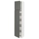 SEKTION / MAXIMERA Gabinete alto 2 puertas 5 cajones, blanco/Voxtorp gris oscuro, 46x37x203 cm