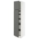 SEKTION / MAXIMERA Gabinete alto 2 puertas 5 cajones, blanco/Voxtorp gris oscuro, 46x61x203 cm
