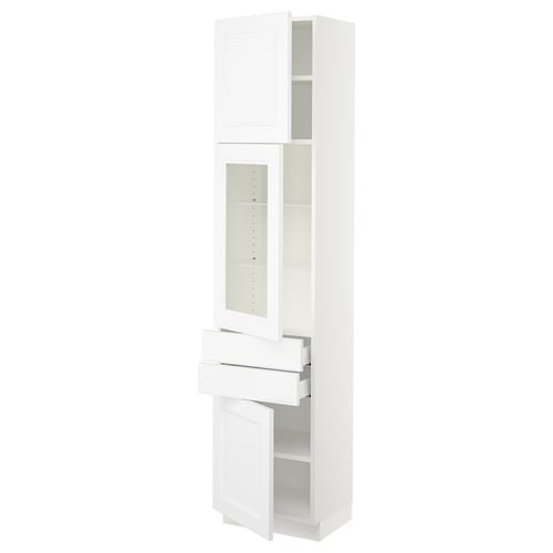 SEKTION / MAXIMERA Gabinete alto 3 puertas 2 cajones, blanco/Axstad blanco mate, 46x37x203 cm