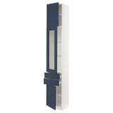 SEKTION / MAXIMERA Gabinete alto 3 puertas 2 cajones, blanco Axstad/mate azul, 38x37x229 cm