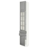 SEKTION / MAXIMERA Gabinete alto 3 puertas 2 cajones, blanco/Bodbyn gris, 38x37x229 cm