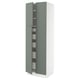 SEKTION / MAXIMERA Gabinete alto 4 puertas 5 cajones, blanco/Nickebo Verde grisáceo mate, 76x61x229 cm