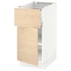 SEKTION / MAXIMERA Gabinete bajo 1 puerta 1 cajón, blanco/Askersund efecto fresno claro, 38x61x76 cm