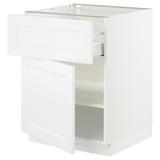 SEKTION / MAXIMERA Gabinete bajo 1 puerta 1 cajón, blanco/Axstad blanco mate, 61x61x76 cm