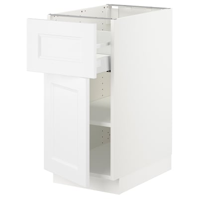 SEKTION / MAXIMERA Gabinete bajo 1 puerta 1 cajón, blanco/Axstad blanco mate, 38x61x76 cm