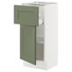 SEKTION / MAXIMERA Gabinete bajo 1 puerta 1 cajón, blanco/Axstad verde grisáceo, 38x37x76 cm