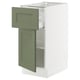 SEKTION / MAXIMERA Gabinete bajo 1 puerta 1 cajón, blanco/Axstad verde grisáceo, 38x61x76 cm