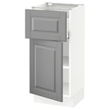 SEKTION / MAXIMERA Gabinete bajo 1 puerta 1 cajón, blanco/Bodbyn gris, 38x37x76 cm