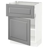 SEKTION / MAXIMERA Gabinete bajo 1 puerta 1 cajón, blanco/Bodbyn gris, 61x37x76 cm