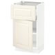 SEKTION / MAXIMERA Gabinete bajo 1 puerta 1 cajón, blanco/Bodbyn hueso, 46x37x76 cm