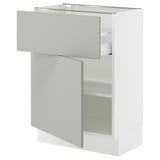SEKTION / MAXIMERA Gabinete bajo 1 puerta 1 cajón, blanco/Havstorp gris claro, 61x37x76 cm