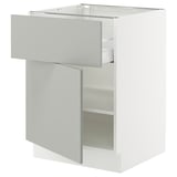 SEKTION / MAXIMERA Gabinete bajo 1 puerta 1 cajón, blanco/Havstorp gris claro, 61x61x76 cm
