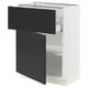 SEKTION / MAXIMERA Gabinete bajo 1 puerta 1 cajón, blanco/Nickebo Carbón mate, 61x37x76 cm