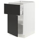SEKTION / MAXIMERA Gabinete bajo 1 puerta 1 cajón, blanco/Nickebo Carbón mate, 46x61x76 cm
