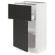 SEKTION / MAXIMERA Gabinete bajo 1 puerta 1 cajón, blanco/Nickebo Carbón mate, 46x37x76 cm
